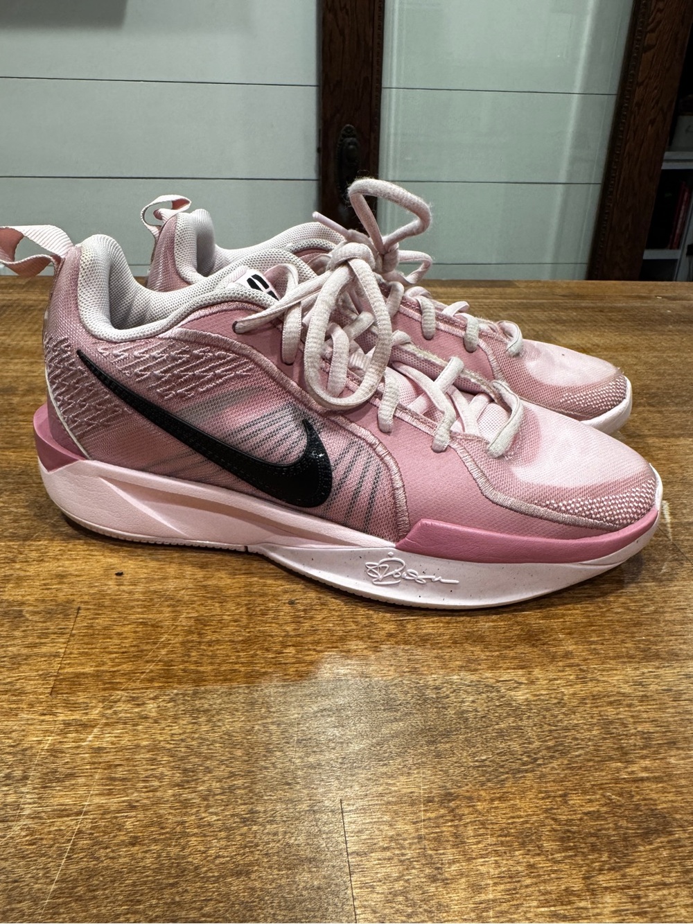 Nike Pink and Black Sneakers Sabrina 2 FQ7376-600
Size: 3Y
Pink Foam
